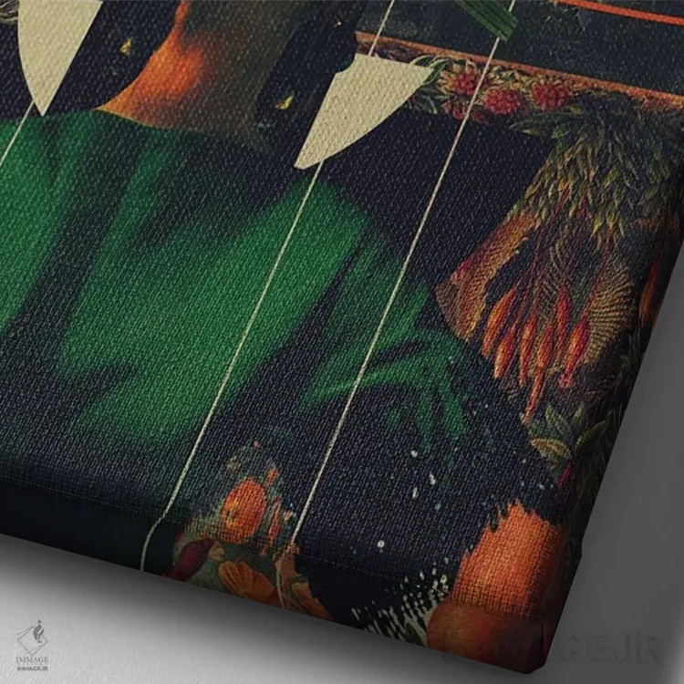 تابلو دکوراتیو "او استوا را دید" اثر فرانک موس - نمای نزدیک بافت بوم