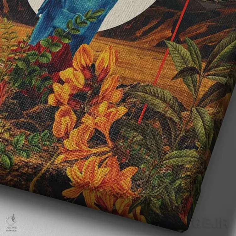 تابلو دکوراتیو "ناهمسانی های او" اثر فرانک موس - نمای نزدیک بافت بوم