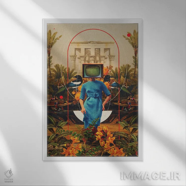 تابلو دکوراتیو "ناهمسانی های او" اثر فرانک موس - نمای قابدار سفید