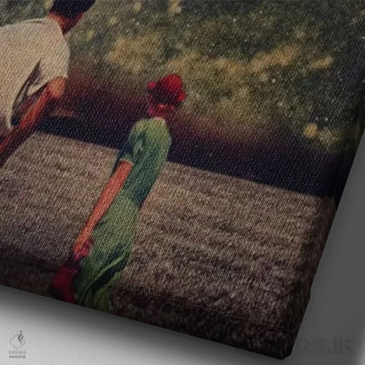 تابلو دکوراتیو "انفجارهای نوری در آسمان ما" اثر فرانک موس - نمای نزدیک بافت بوم