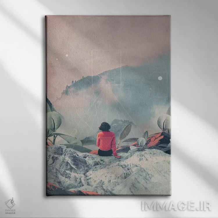 تابلو دکوراتیو "گم شده در بعد هفدهم" اثر فرانک موس - نمای روبهرو روی دیوار