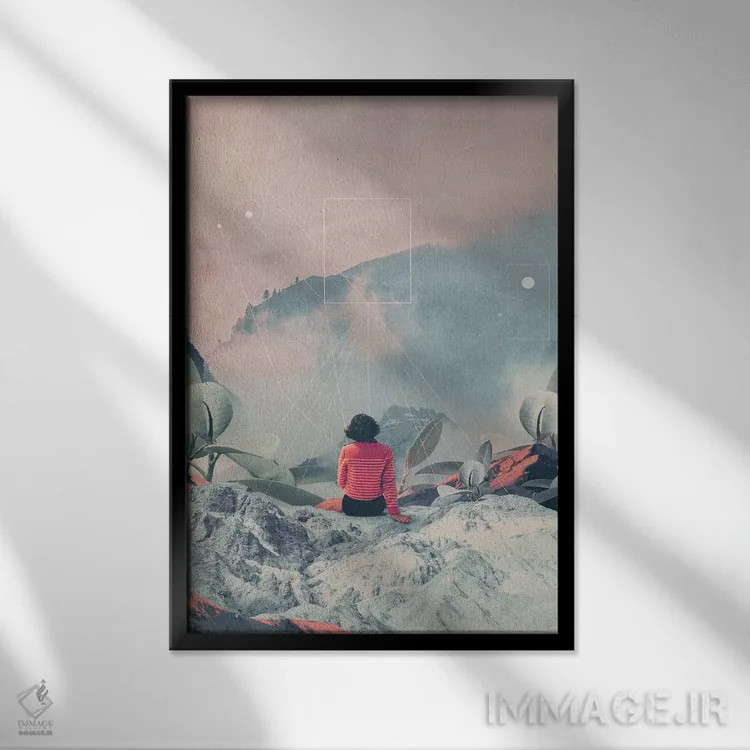 تابلو دکوراتیو "گم شده در بعد هفدهم" اثر فرانک موس - نمای قابدار مشکی