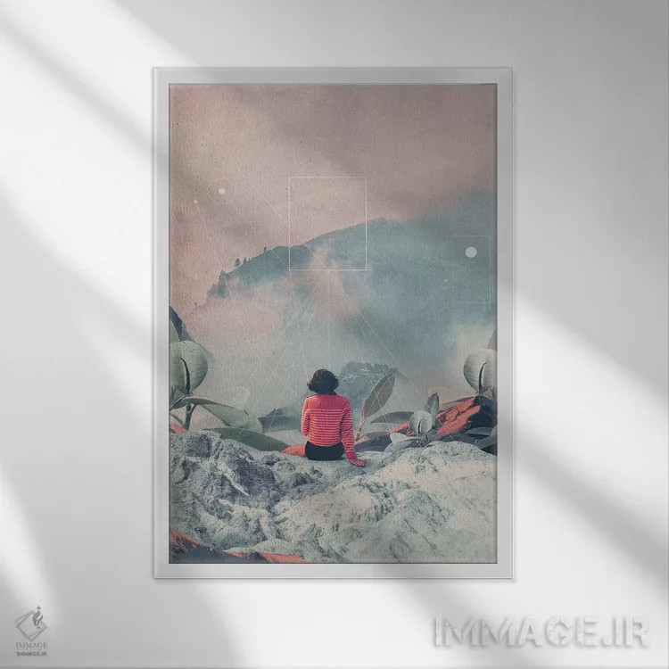 تابلو دکوراتیو "گم شده در بعد هفدهم" اثر فرانک موس - نمای قابدار سفید