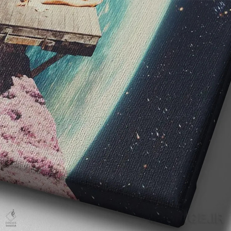 تابلو دکوراتیو "در خانه انتظار ما را می کشند" اثر فرانک موس - نمای نزدیک بافت بوم