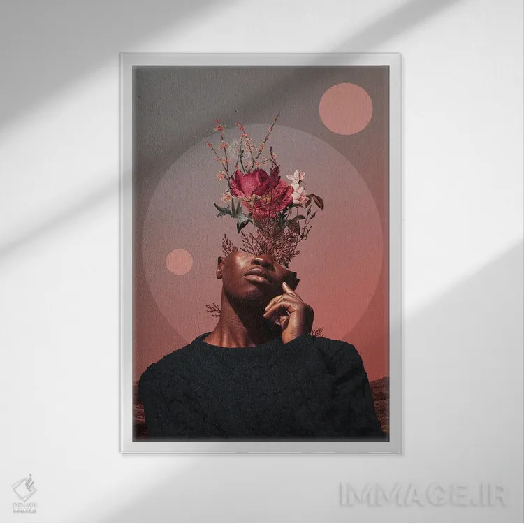 تابلو دکوراتیو "خاطرات کم رنگ غروب" اثر فرانک موس - نمای قابدار سفید