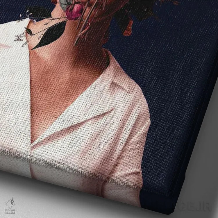 تابلو دکوراتیو "خاطره ای از گل رز" اثر فرانک موس - نمای نزدیک بافت بوم