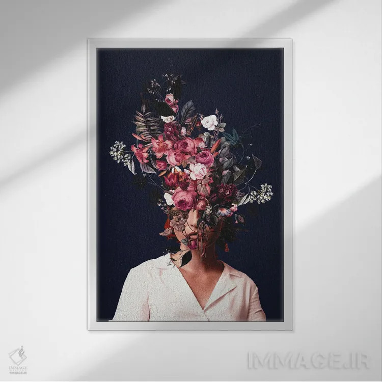 تابلو دکوراتیو "خاطره ای از گل رز" اثر فرانک موس - نمای قابدار سفید