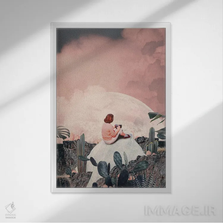 تابلو دکوراتیو "برایت چند عکس خواهم فرستاد" اثر فرانک موس - نمای قابدار سفید