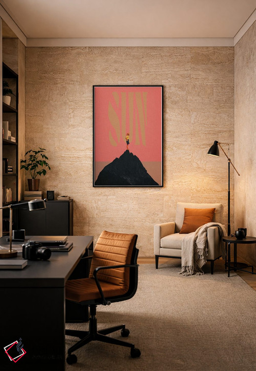 تابلو دکوراتیو "آفتاب تابستانی صورتی" اثر فرانک موس - D5B