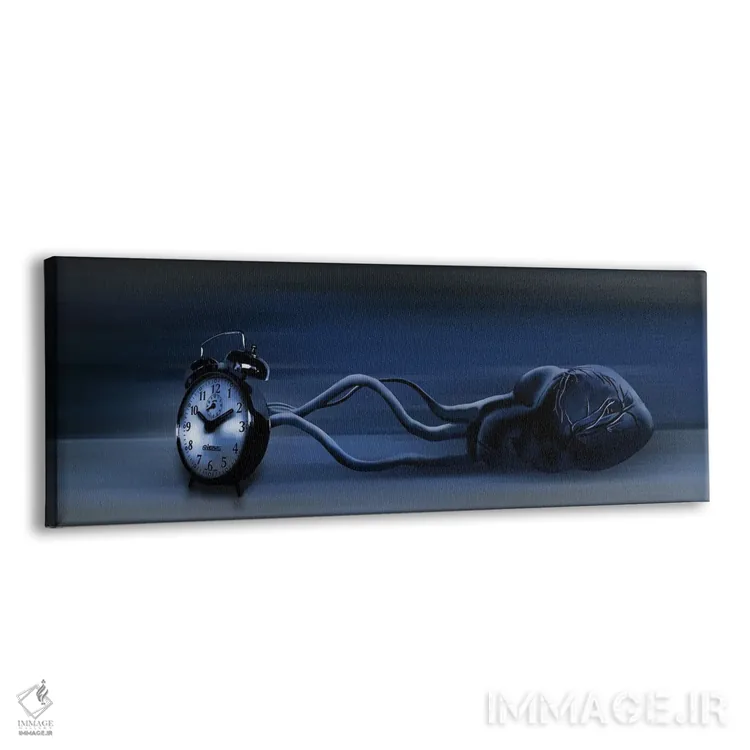 تابلو دکوراتیو ساعتی متصل به قلب اثر پانورامیک ایمجز - نمای پرسپکتیو محصول