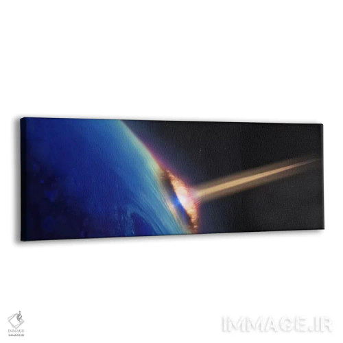 تابلو دکوراتیو شهاب دنباله دار برخوردکننده به زمین اثر پانورامیک ایمجز - نمای پرسپکتیو محصول