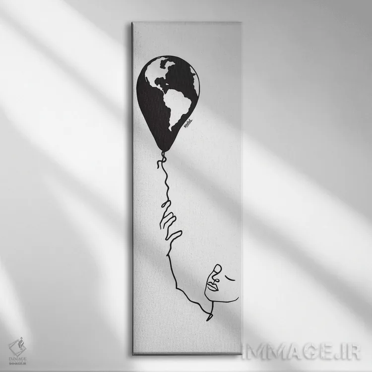 تابلو مینیمال روی زمین پرواز کن اثر نینهول - نمای روبهرو روی دیوار