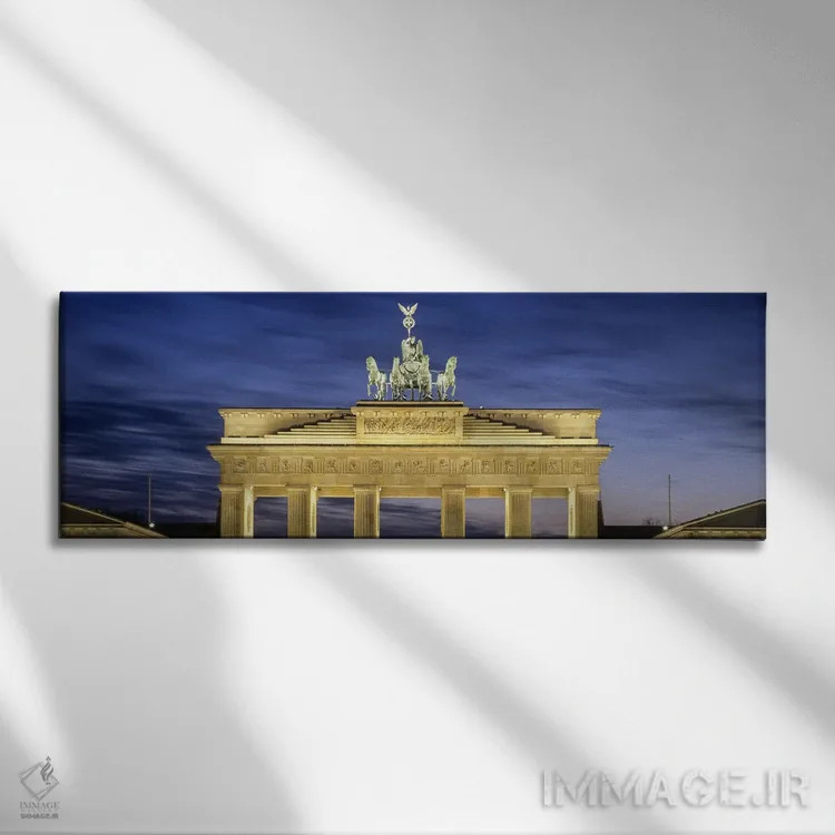 تابلو دکوراتیو Pariser Platz, Berlin, Germany" - "مجسمه کوادریگا بر در… اثر پانورامیک ایمجز - نمای روبهرو روی دیوار