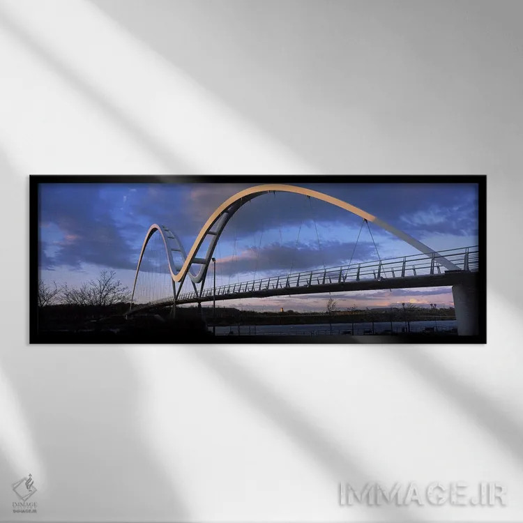تابلو دکوراتیو River Tees, Stockton-On-Tees, Cleveland, England" - "پل… اثر پانورامیک ایمجز - نمای قابدار مشکی