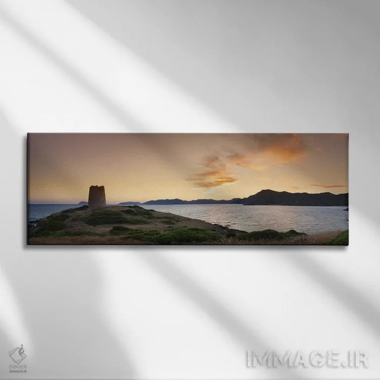 تابلو دکوراتیو Saracen Tower, Costa del Sud, Sulcis, Sardinia, Italy"… اثر پانورامیک ایمجز - نمای روبهرو روی دیوار