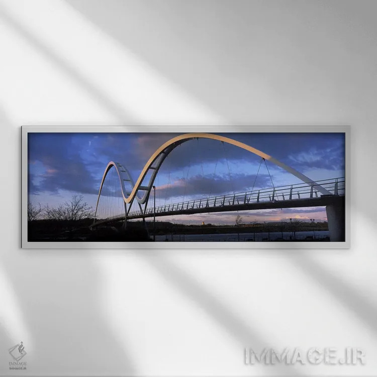 تابلو دکوراتیو River Tees, Stockton-On-Tees, Cleveland, England" - "پل… اثر پانورامیک ایمجز - نمای قابدار سفید