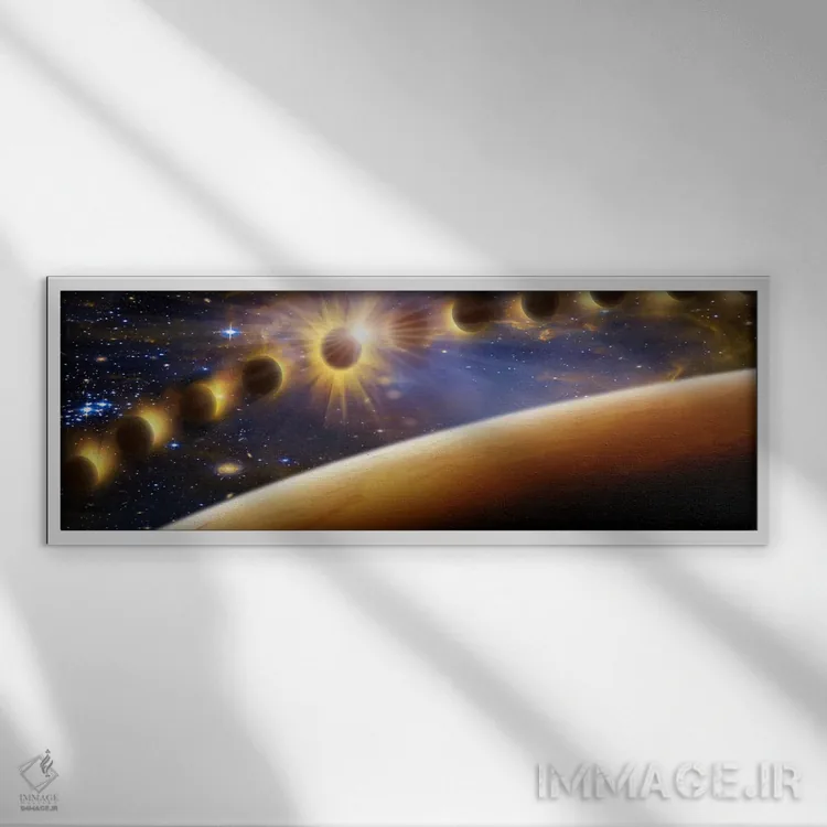 تابلو دکوراتیو کسوف اثر پانورامیک ایمجز - نمای قابدار سفید