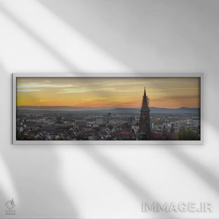 تابلو دکوراتیو Freiburg Munster, Baden-Wurttemberg, Germany" - "برج یک… اثر پانورامیک ایمجز - نمای قابدار سفید