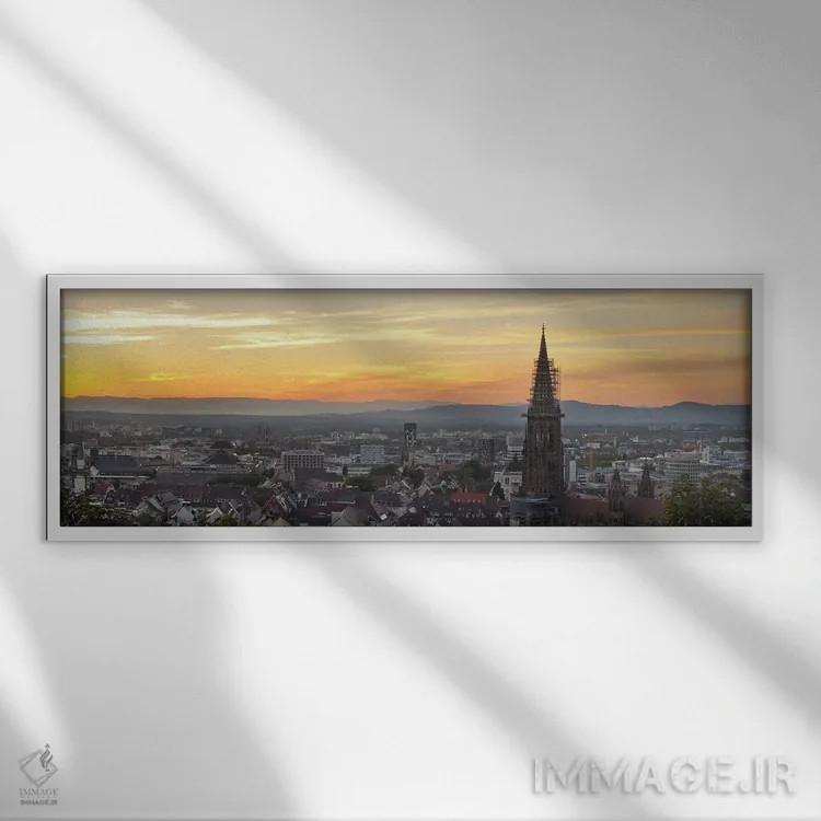 تابلو دکوراتیو Freiburg Munster, Baden-Wurttemberg, Germany" - "برج یک… اثر پانورامیک ایمجز - نمای قابدار سفید