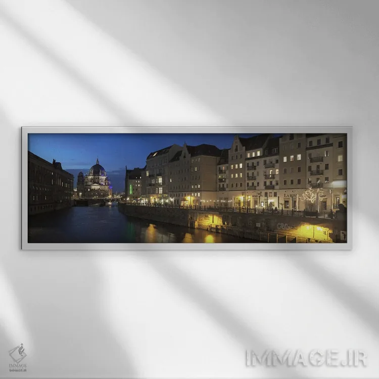 تابلو دکوراتیو Berlin, Germany" - "کلیسای جامع برلین و نیکولای ویرتل د… اثر پانورامیک ایمجز - نمای قابدار سفید