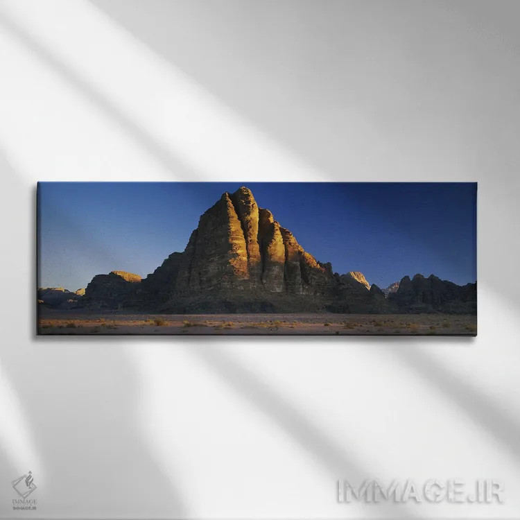 تابلو دکوراتیو Wadi Rum, Jordan" - "شکل گیری های سنگی در یک چشم انداز… اثر پانورامیک ایمجز - نمای روبهرو روی دیوار