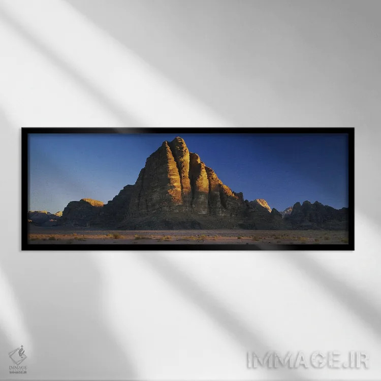 تابلو دکوراتیو Wadi Rum, Jordan" - "شکل گیری های سنگی در یک چشم انداز… اثر پانورامیک ایمجز - نمای قابدار مشکی