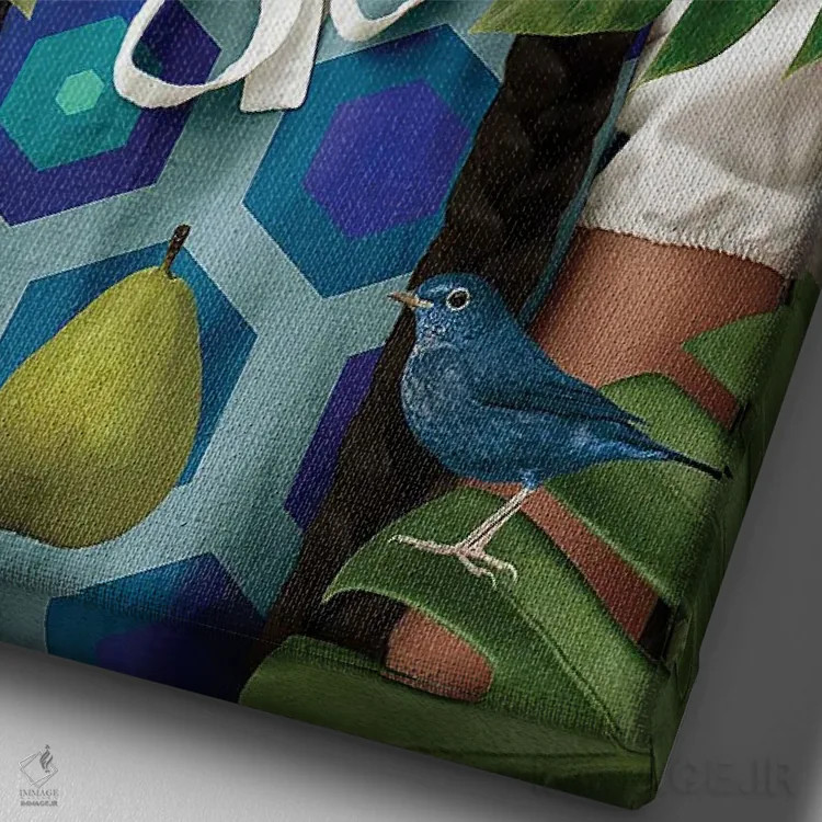 تابلو دکوراتیو رشد طبیعی اثر دیاندرا لی - نمای نزدیک بافت بوم