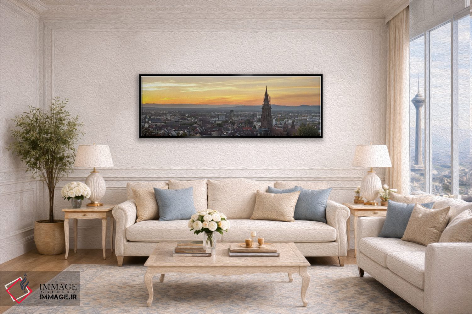 تابلو دکوراتیو Freiburg Munster, Baden-Wurttemberg, Germany" - "برج یک… اثر پانورامیک ایمجز - D5B