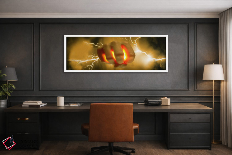 تابلو دکوراتیو صاعقه خارج شده از دست اثر پانورامیک ایمجز - D1W
