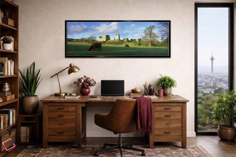 تابلو دکوراتیو Helmsley, North Yorkshire, England" - "گاوهای هایلند در… اثر پانورامیک ایمجز - D2B