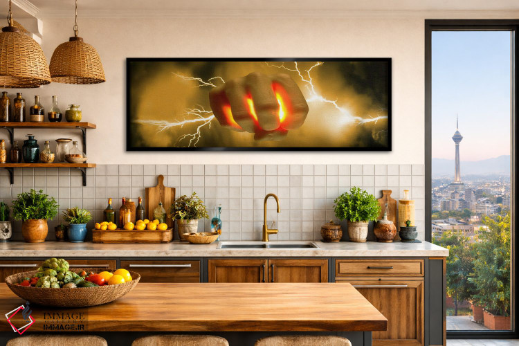 تابلو دکوراتیو صاعقه خارج شده از دست اثر پانورامیک ایمجز - D2B