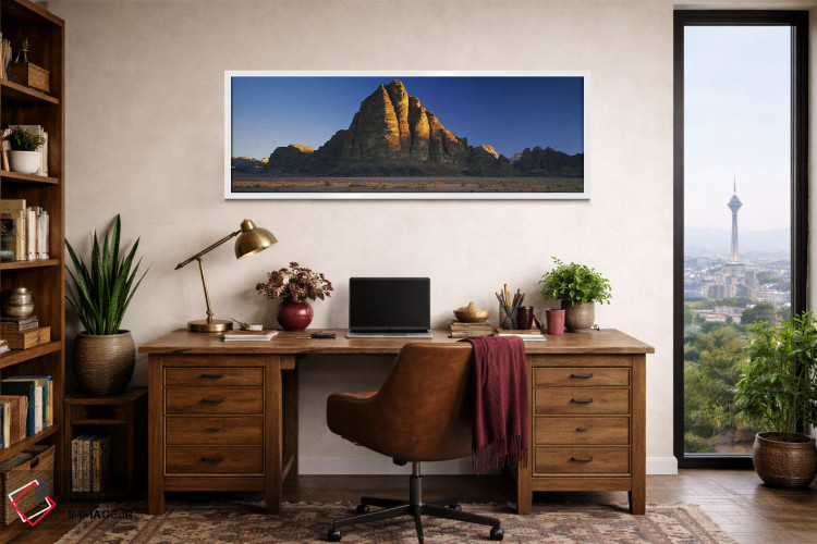 تابلو دکوراتیو Wadi Rum, Jordan" - "شکل گیری های سنگی در یک چشم انداز… اثر پانورامیک ایمجز - D1W