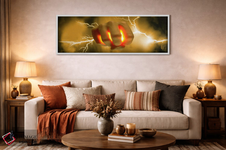 تابلو دکوراتیو صاعقه خارج شده از دست اثر پانورامیک ایمجز - D4W