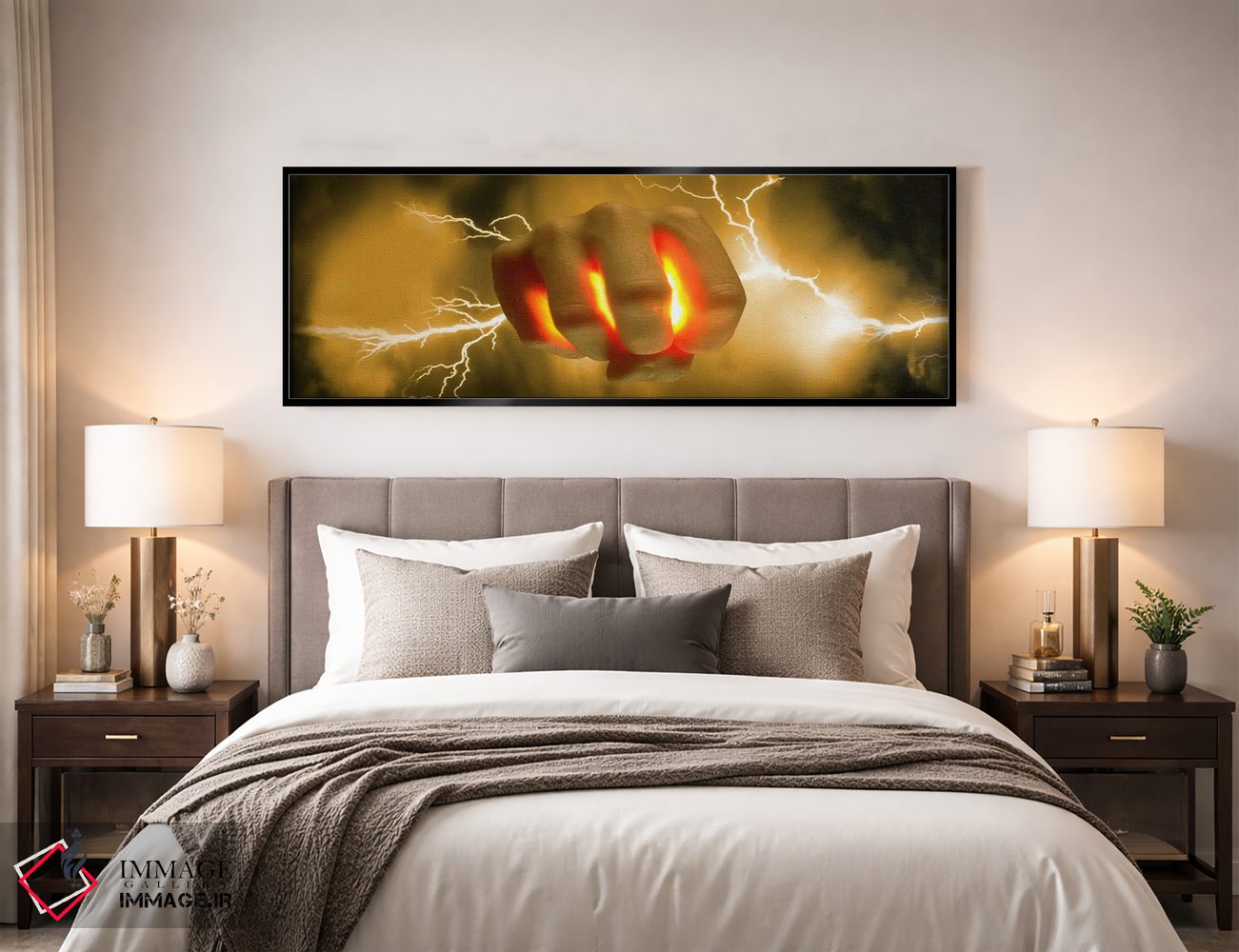 تابلو دکوراتیو صاعقه خارج شده از دست اثر پانورامیک ایمجز - D5B