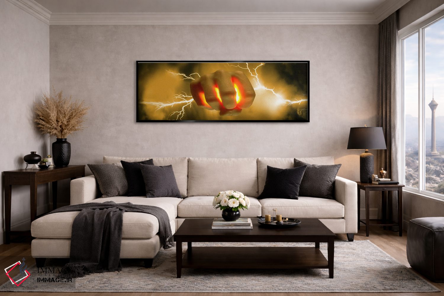 تابلو دکوراتیو صاعقه خارج شده از دست اثر پانورامیک ایمجز - D6B