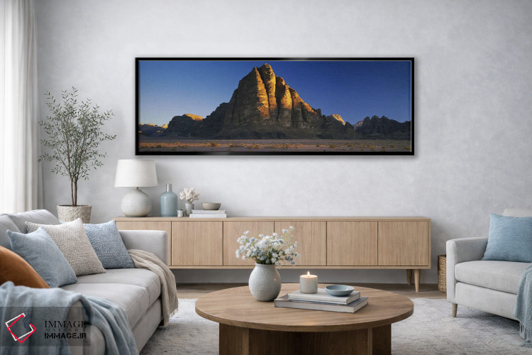 تابلو دکوراتیو Wadi Rum, Jordan" - "شکل گیری های سنگی در یک چشم انداز… اثر پانورامیک ایمجز - D4B