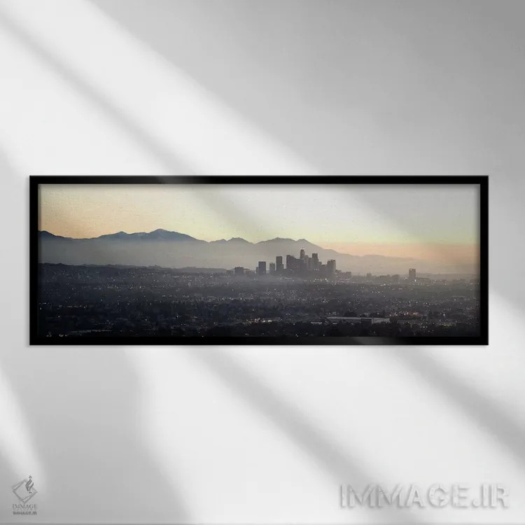 تابلو دکوراتیو Los Angeles, California, USA" - "نمای هوایی از چشم اندا… اثر پانورامیک ایمجز - نمای قابدار مشکی