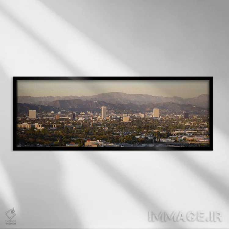 تابلو دکوراتیو Miracle Mile, Hayden Tract, Hollywood, Griffith Park Ob… اثر پانورامیک ایمجز - نمای قابدار مشکی