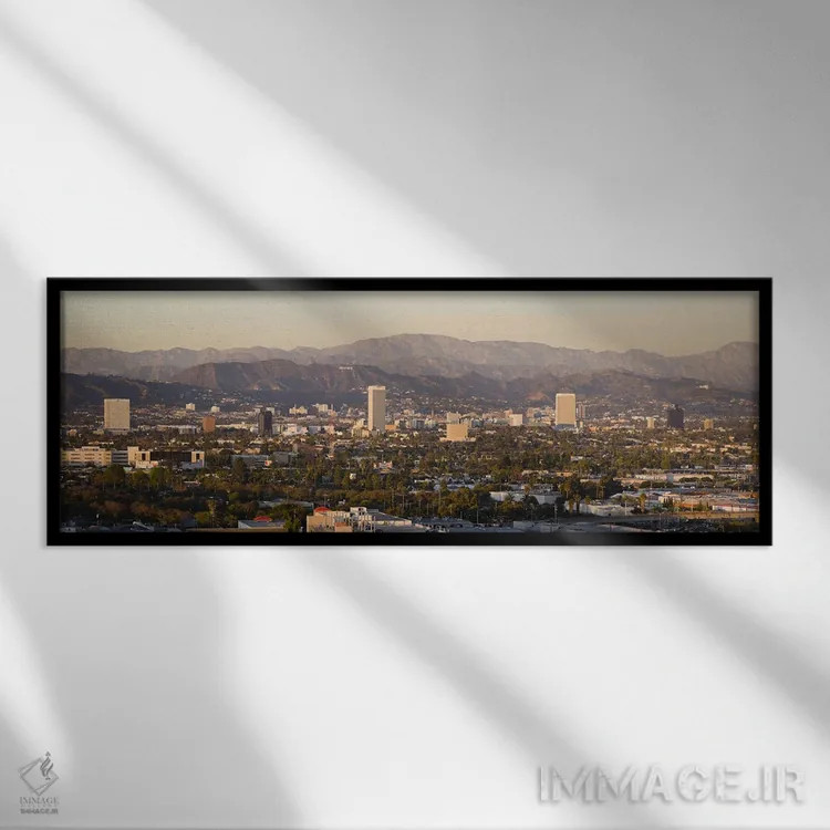 تابلو دکوراتیو Miracle Mile, Hayden Tract, Hollywood, Griffith Park Ob… اثر پانورامیک ایمجز - نمای قابدار مشکی