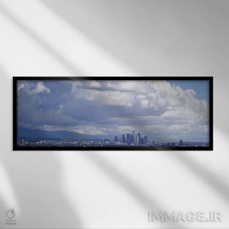 تابلو دکوراتیو Los Angeles, California, USA #2" - "ساختمان ها در یک شه… اثر پانورامیک ایمجز - نمای قابدار مشکی