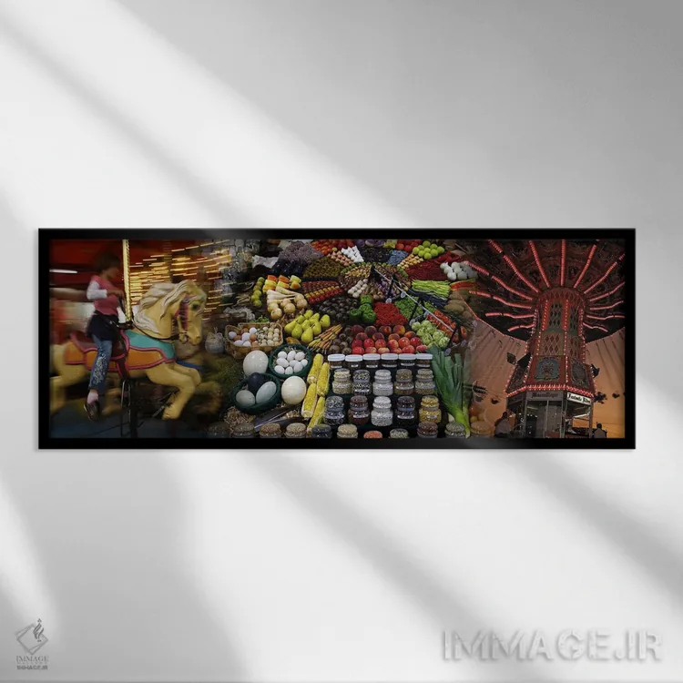 تابلو دکوراتیو نمایشگاه ایالتی اثر پانورامیک ایمجز - نمای قابدار مشکی