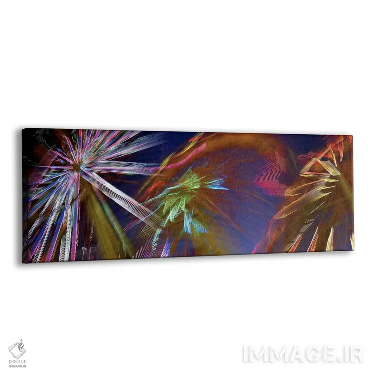 تابلو دکوراتیو چرخ وفلک در حال چرخش در شب اثر پانورامیک ایمجز - نمای پرسپکتیو محصول