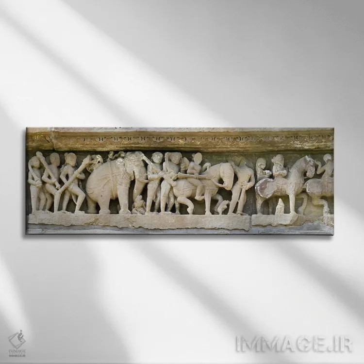 تابلو دکوراتیو Khajuraho, Chhatarpur District, Madhya Pradesh, India"… اثر پانورامیک ایمجز - نمای روبهرو روی دیوار