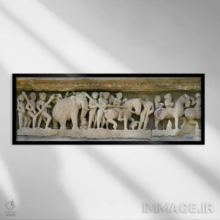 تابلو دکوراتیو Khajuraho, Chhatarpur District, Madhya Pradesh, India"… اثر پانورامیک ایمجز - نمای قابدار مشکی