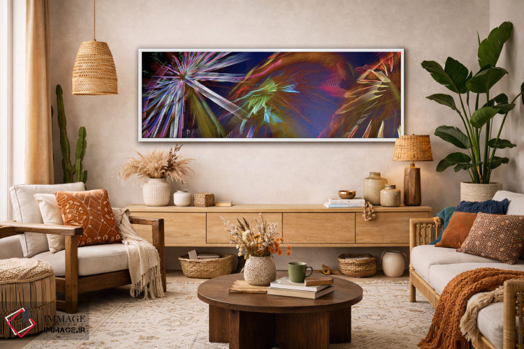 تابلو دکوراتیو چرخ وفلک در حال چرخش در شب اثر پانورامیک ایمجز - D2W