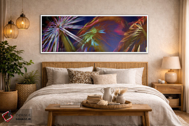 تابلو دکوراتیو چرخ وفلک در حال چرخش در شب اثر پانورامیک ایمجز - D4W