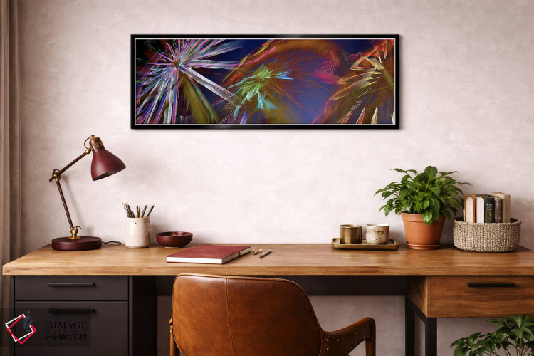 تابلو دکوراتیو چرخ وفلک در حال چرخش در شب اثر پانورامیک ایمجز - D3B