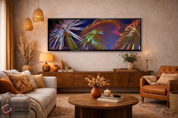 تابلو دکوراتیو چرخ وفلک در حال چرخش در شب اثر پانورامیک ایمجز - D6B