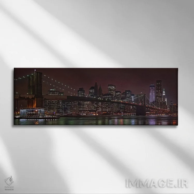 تابلو دکوراتیو Brooklyn Bridge, Manhattan, New York City, New York Sta… اثر پانورامیک ایمجز - نمای روبهرو روی دیوار