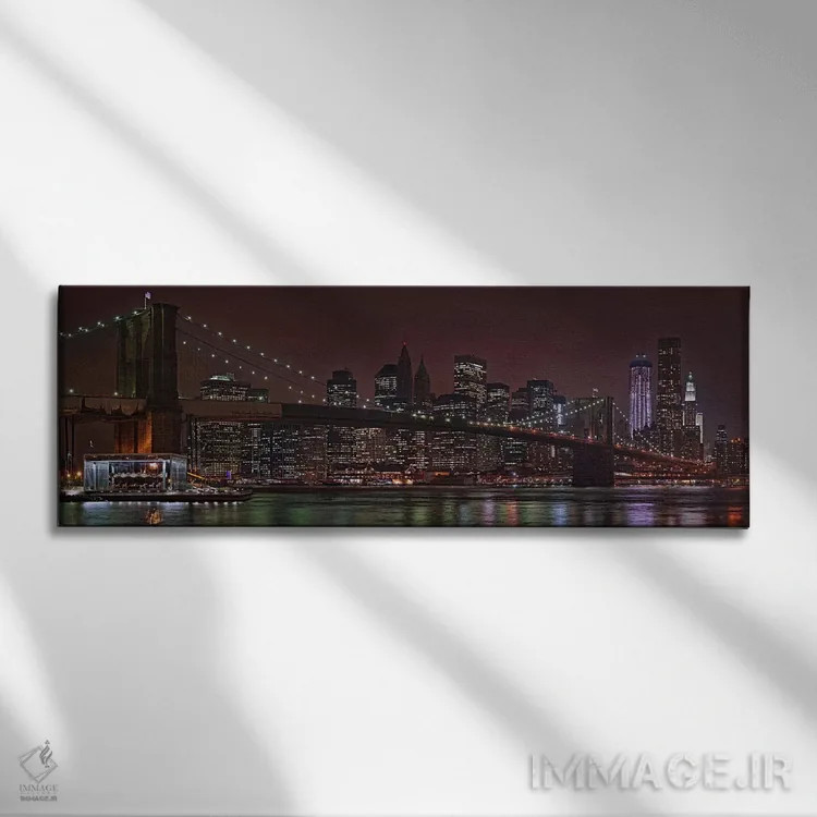 تابلو دکوراتیو Brooklyn Bridge, Manhattan, New York City, New York Sta… اثر پانورامیک ایمجز - نمای روبهرو روی دیوار